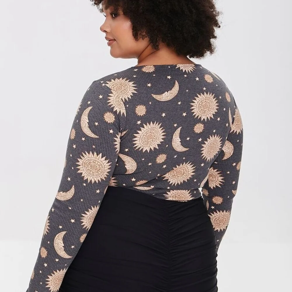 FOREVER 21 Celestial Witchy Whimsigoth Bodysuit - Size 1X - Picture 2 of 9